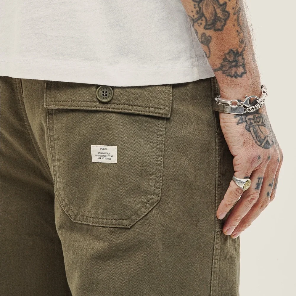P&Co Service Fatigue Pants Olive 32x30 100% Cotton Twill Workwear Military-Look - Picture 1 of 6